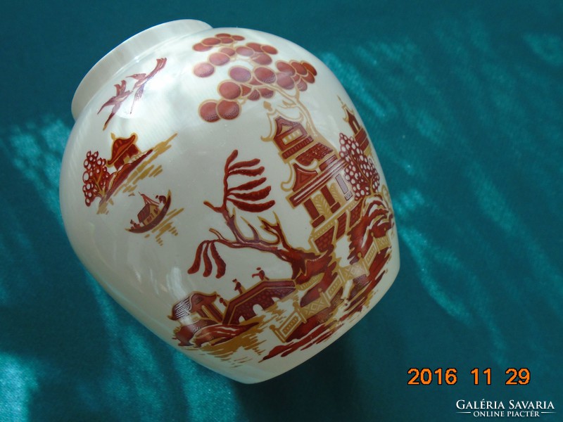 Rare vintage bristol english vase with oriental willow (willow) oriental pattern