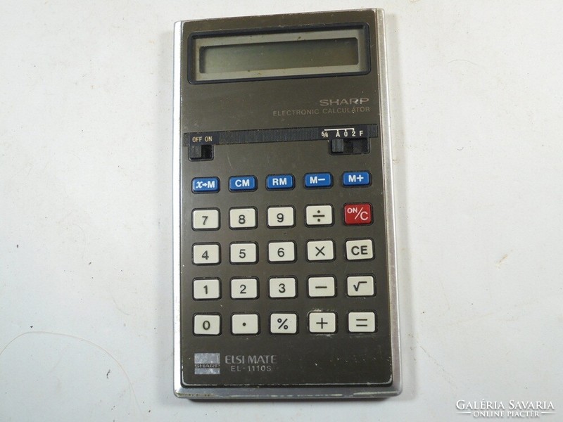 Régi retro Sharp ELSI MATE EL-1110S számológép kb. 1980-as évekből, működik