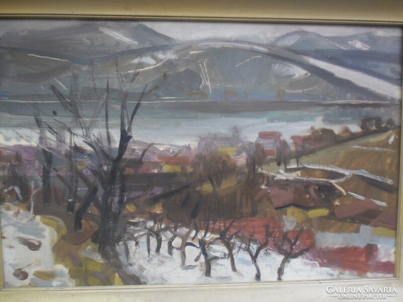 László Zirkelbach (1916-2014) Danube landscape. Signed, framed. Student of Ágoston Benkhardt