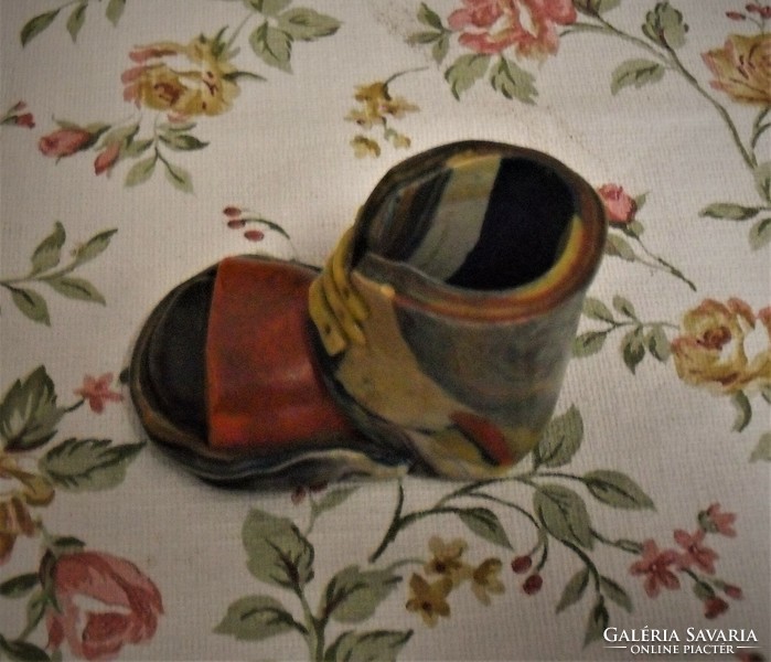 Very unique ceramic boot / shoe 6.5 X 4 cm.
