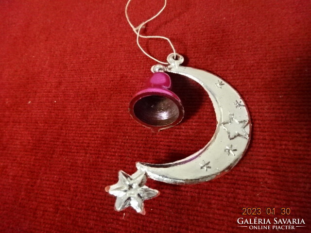 Russian Christmas tree ornament, moon shape, length 7.3 cm. He has! Jokai.
