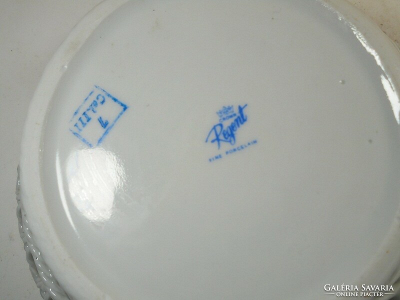 Old retro marked - crown regent porcelain bowl plate bowl flower openwork pattern - approx. 1970s