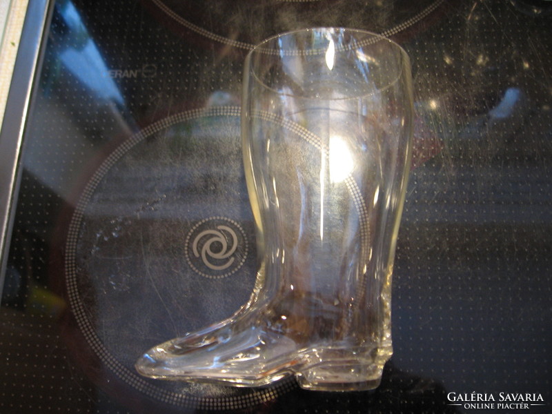Polished handmade larger crystal glass boots