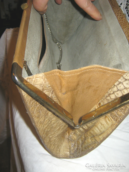 Vintage crocodile leather satchel bag satchel clutch bag