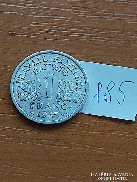 FRANCIA 1 FRANC FRANK 1942 c. + szárny VICHY ALU.  185