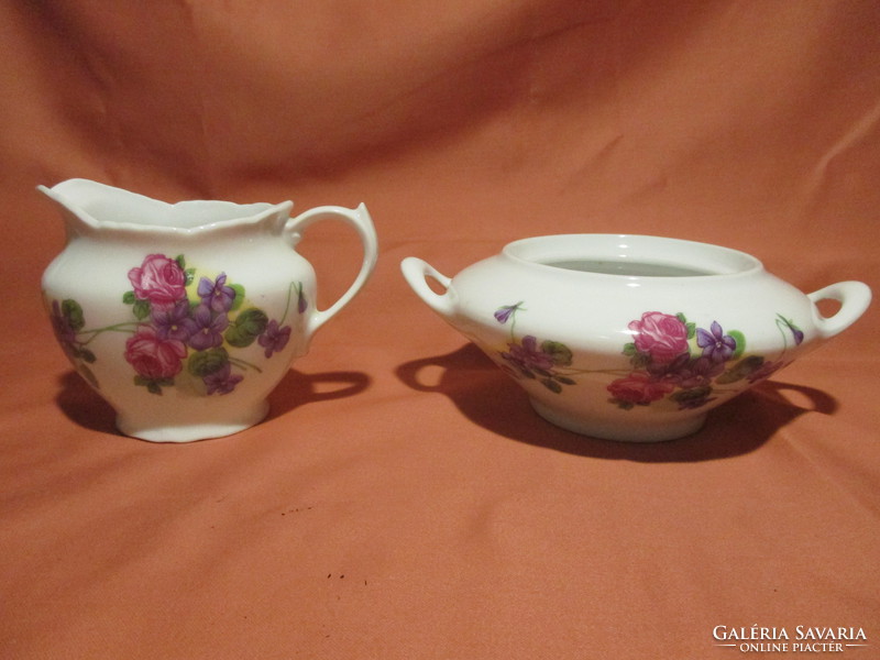 Victoria china rose-violet spout and sugar bowl