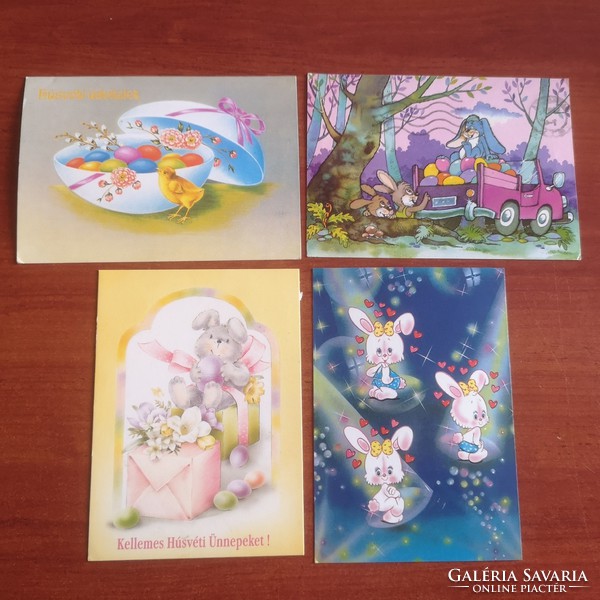 4 db rajzos húsvéti képeslap