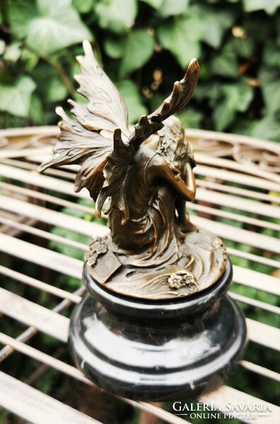 Resting fairy - bronze statue