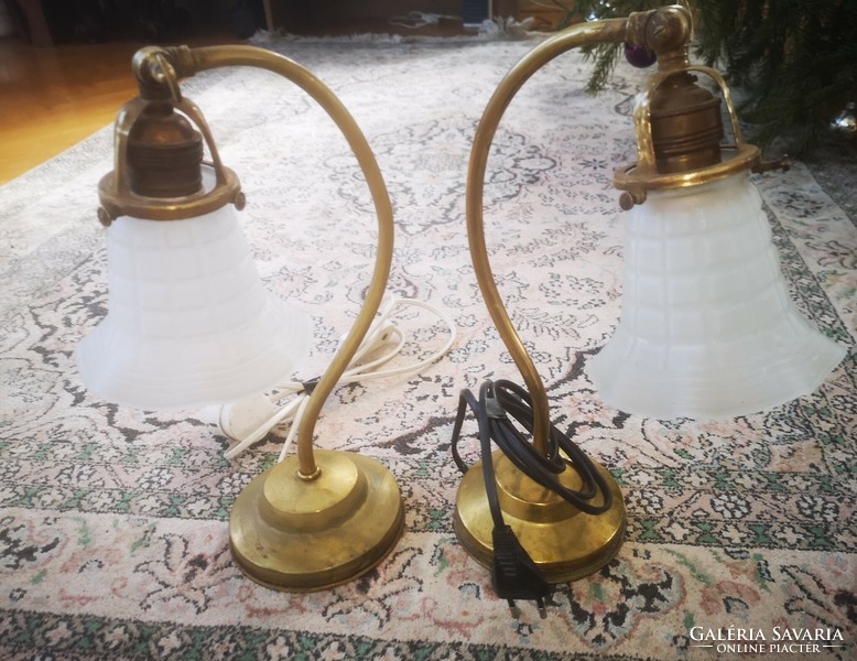2 db Asztali lámpa vagy Falikar íróasztal làmpa éjjeli Szecessziós stílusú Antik Réz làmpa,Art Deco