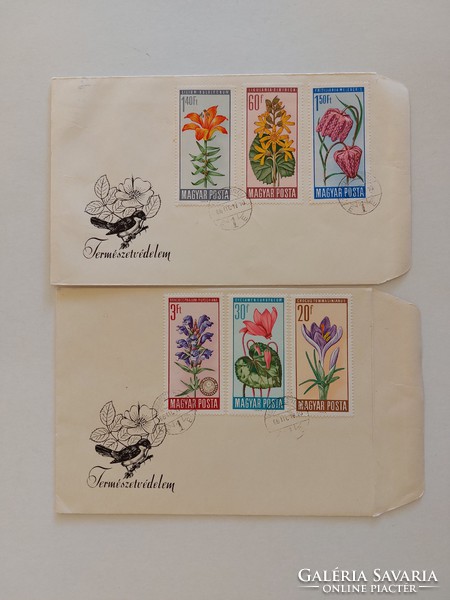 Old stamp envelope nature protection 1966 2 pcs