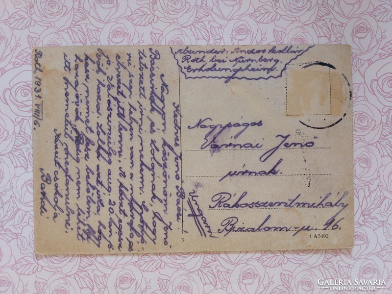 Régi képeslap 1931 levelezőlap Nürnberg