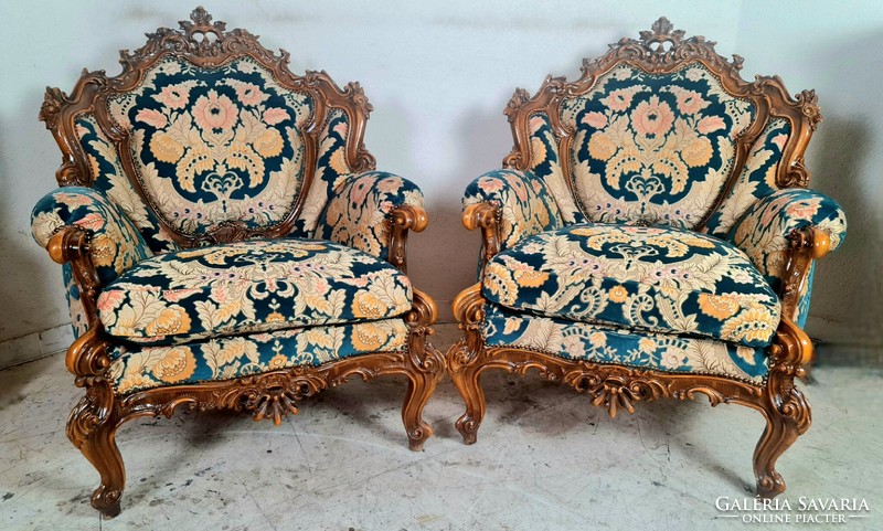 A645 old neo-baroque armchairs in a pair
