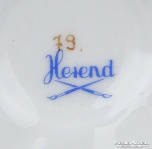 1G259 Nagyméretű háromvirágos Herendi porcelán bonbonier