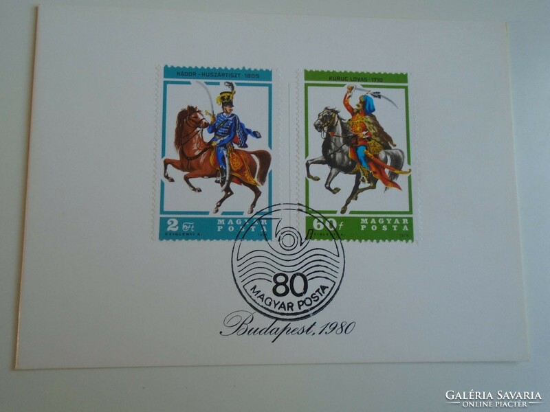 D193270  Magyar Posta - 1980 Boldog új esztendőt - bélyeges aláírt kinyitható üdvözlőlap