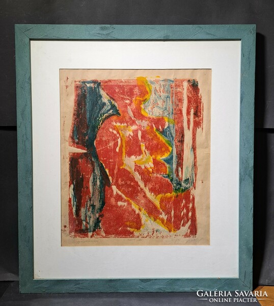 Red nude - inge weitzel (lithograph with frame) is a modern, contemporary work