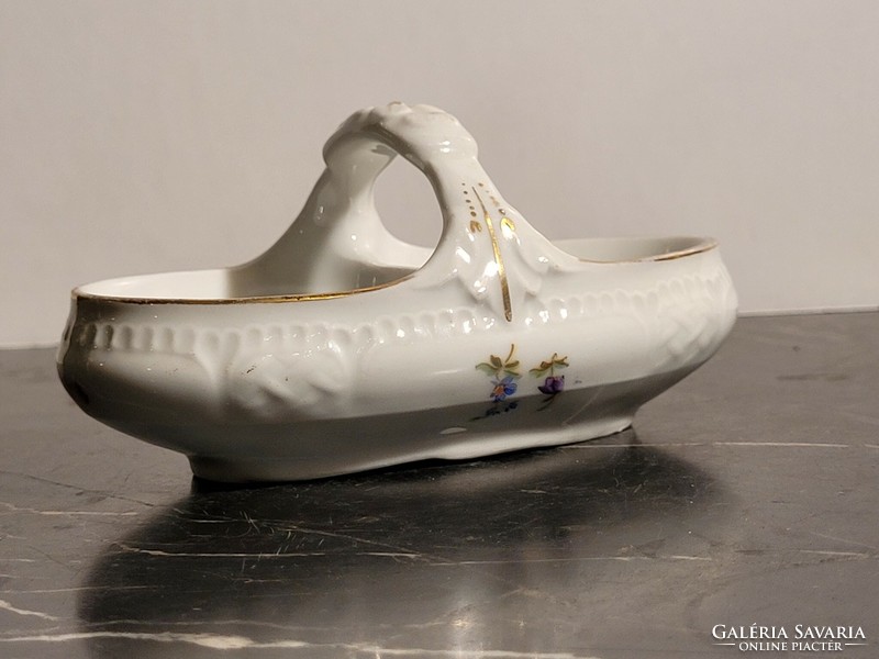 Schlaggenwald porcelán asztali sótartó 12cm hibátlan -- Schlagenwald virágos virágmintás