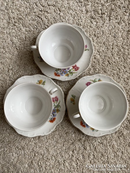 Zsolnay baroque floral white tea set