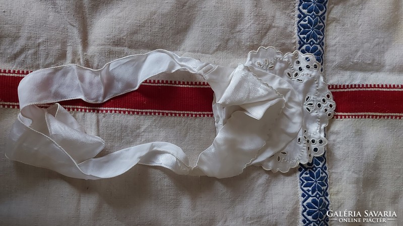 Antique baby dress set old silk madeira lace newborn bodice for christening head tie + dress