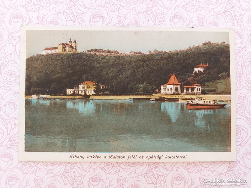 Régi képeslap 1938 Tihany látképe Balaton fotó levelezőlap