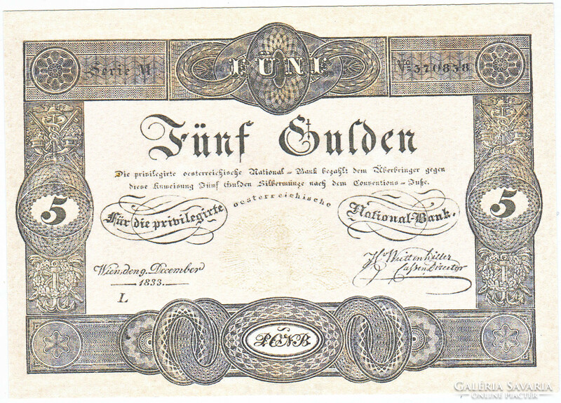 Austria 5 gulden 1833 replica