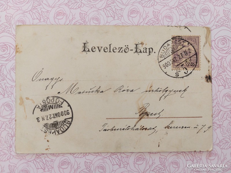Régi képeslap 1900 levelezőlap tavaszi tájkép