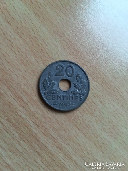 Franciaország 20 Centimes 1943 Zn  Vichy Állam