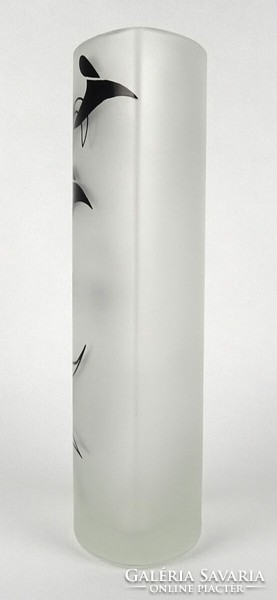 1M071 Kála díszes modern üveg váza 25 cm