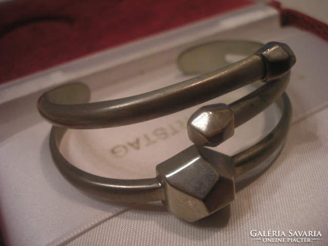 N19 art deco unique metal extra bracelet currently 6 cm but adjustable 2.5 cm wide rarity for sale