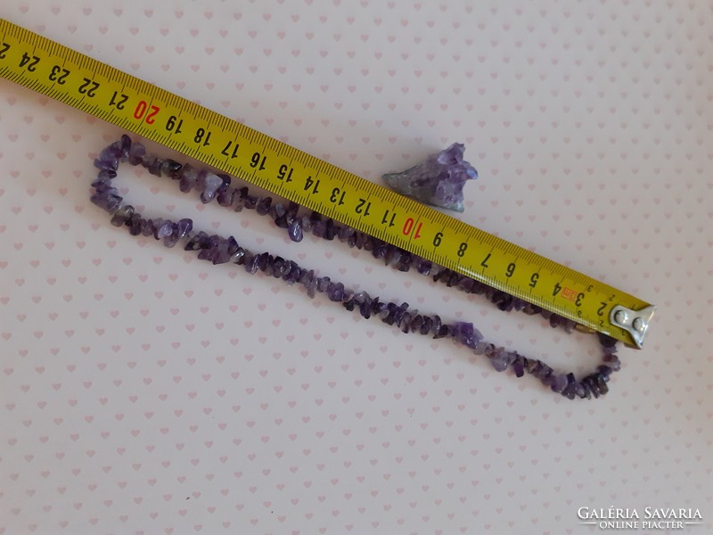Ásvány ametiszt lila nyaklánc 40 cm ásványékszer
