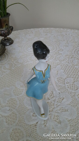 Ravenclaw porcelain, walking girl in blue dress
