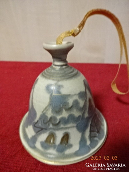 Orosz porcelán, karácsonyi csengő, magassága 6,5 cm. Jókai.