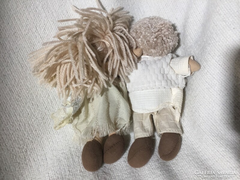 Textilbaba-pár, vintage rongybaba fiú és lány figura II.