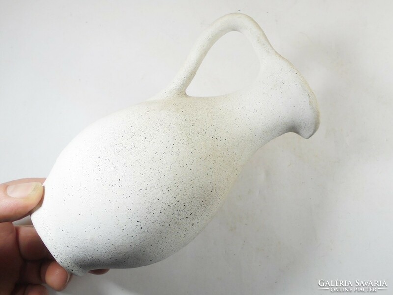 Ceramic jug with flower leaf pattern - 15.5 cm high