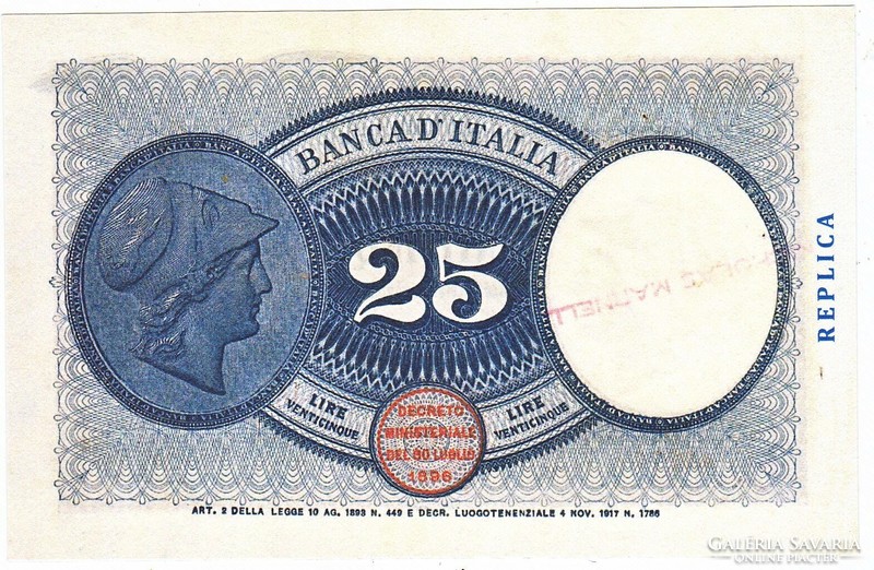 Olaszország 25 líra 1919 REPLIKA