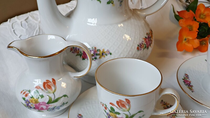 Seltmann Weiden Bavarian German porcelain mocha and coffee set for 6 people.