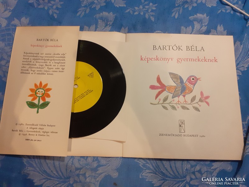 Bartók Béla Képeskönyv gyermekeknek Bakelit lemez kotta Reich Károly rajzai