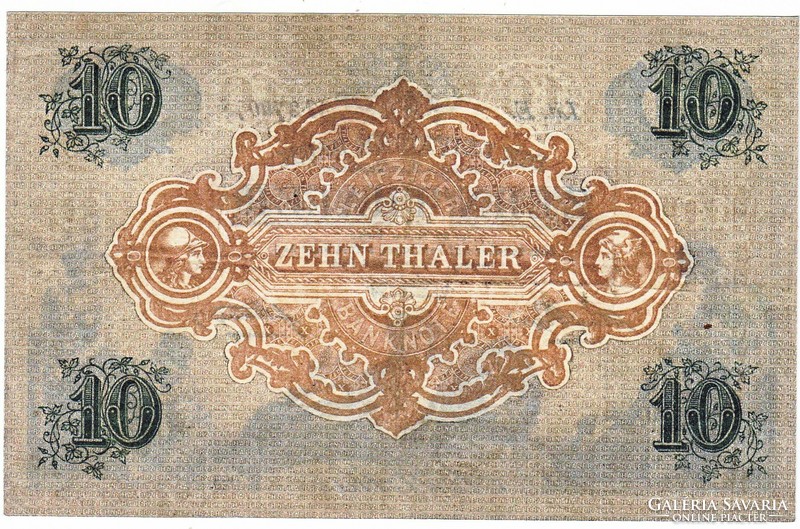 German States 10 Saxon Thaler 1866 replica unc