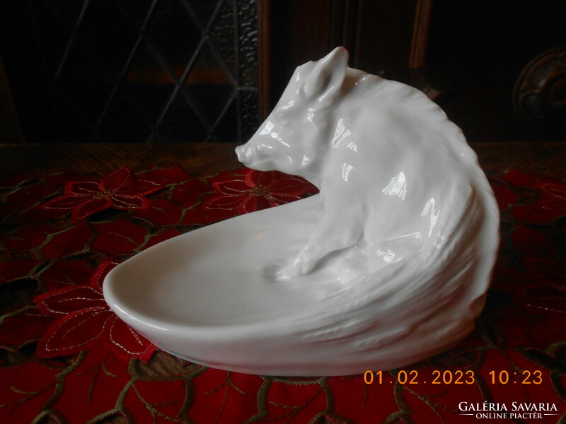 Zsolnay antique boar bowl