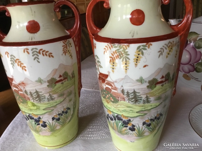 Wonderful vase in pairs, Japanese, geisha, 28 cm