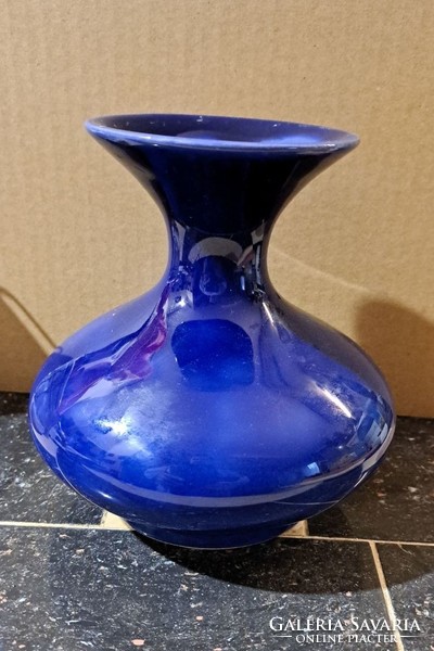 Blue ceramic vase 16 cm