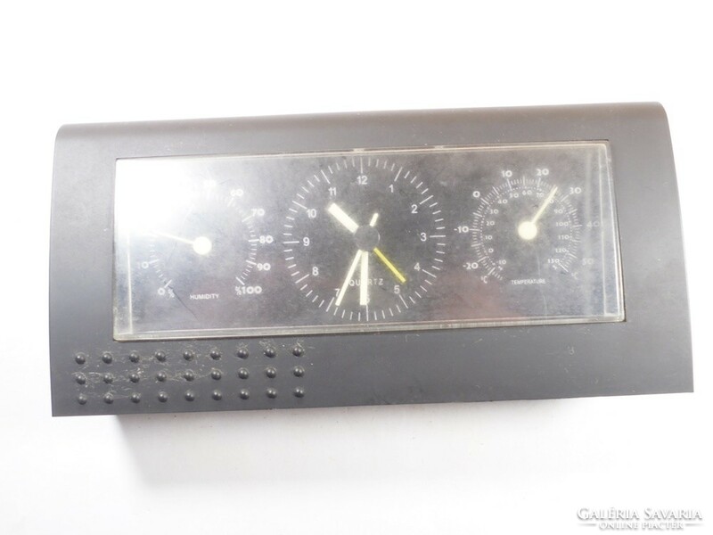 Retro régi óra Quarz páratartalom mérő hőmérő - kb. 1990-es évekből működik
