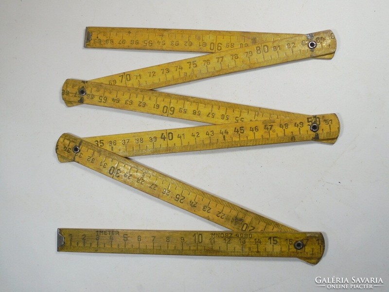 Retro old colstok colostok wooden measuring stick 1 meter - mnos 4980 Hungarian production