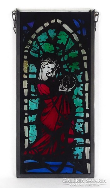 1L836 gothic atmosphere metal frame glass picture 36.5 X 17 cm
