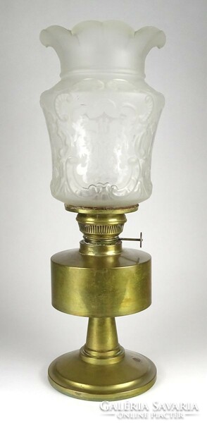 1K924 antique lamp factory brass kerosene lamp with beautiful glass tulip cover 44.5 Cm