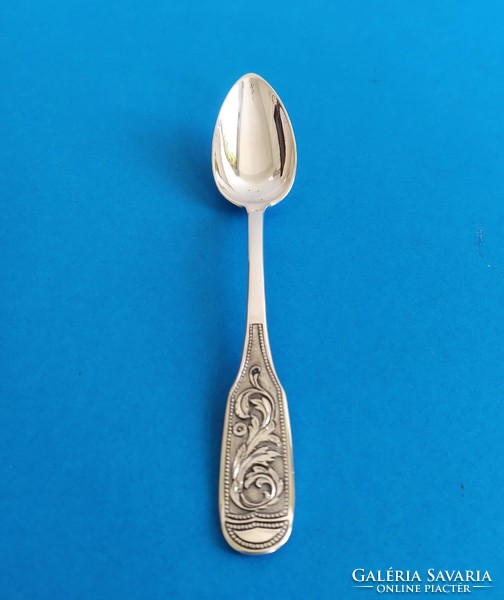 Engraved silver tea spoon