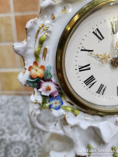 Alt wien antique Viennese porcelain table clock