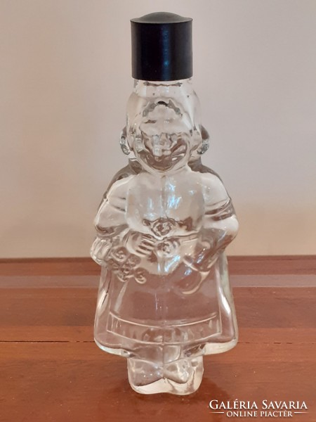 Régi kölnis üveg női alakos vintage parfümös palack