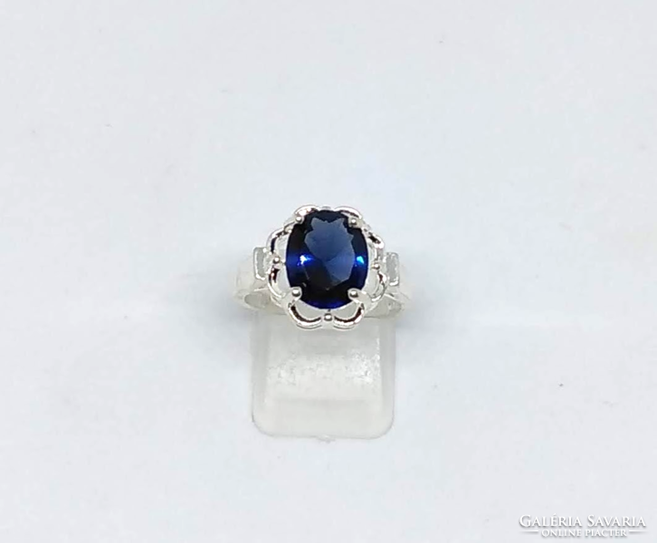 925-S silver-filled (sf) ring with sapphire cz stone size