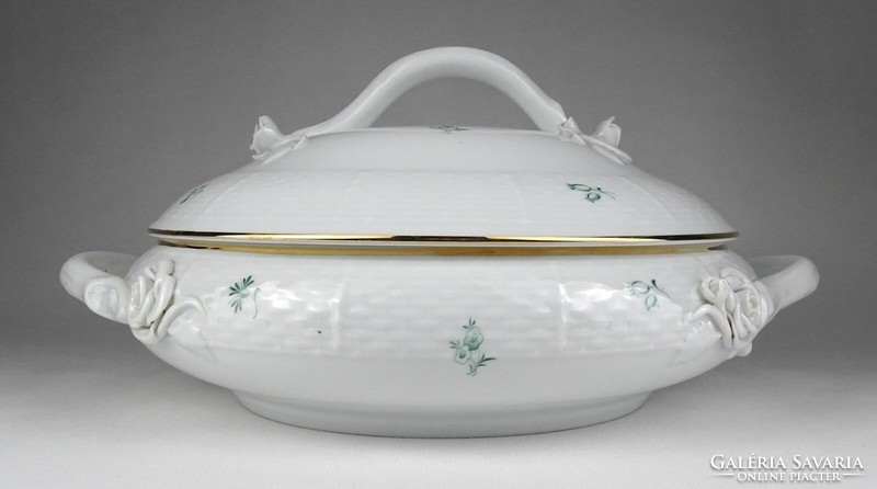 1L685 Herend porcelain soup bowl with antique flower pattern