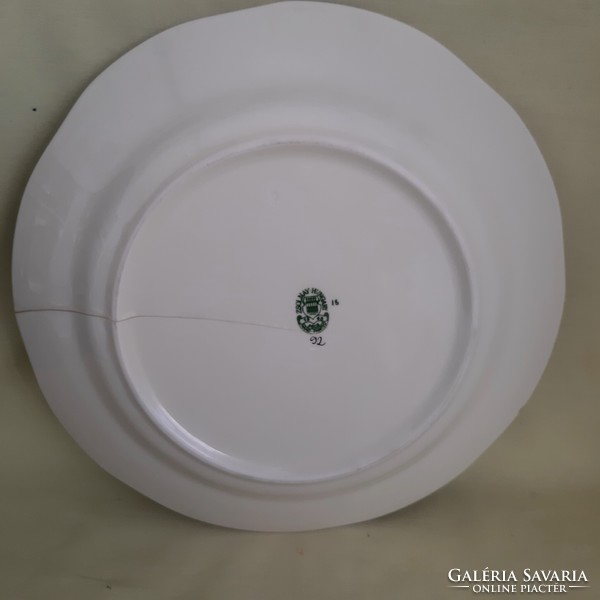 Zsolnay pillangó mintás, vajszínű lapos tányér. (nagy)
